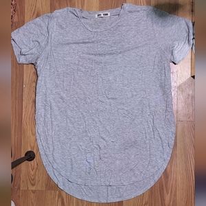 Joah Brown Light Grey Ribbed Scoop Hem OS